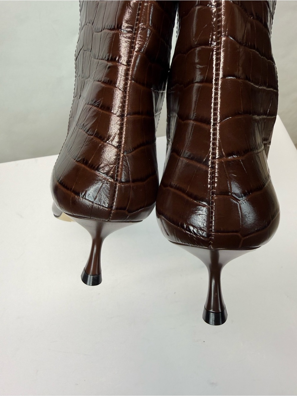 New Stuart Weitzman Naomi 50 High Boot Auburn Brown Sz 8.5 - Picture 10 of 16